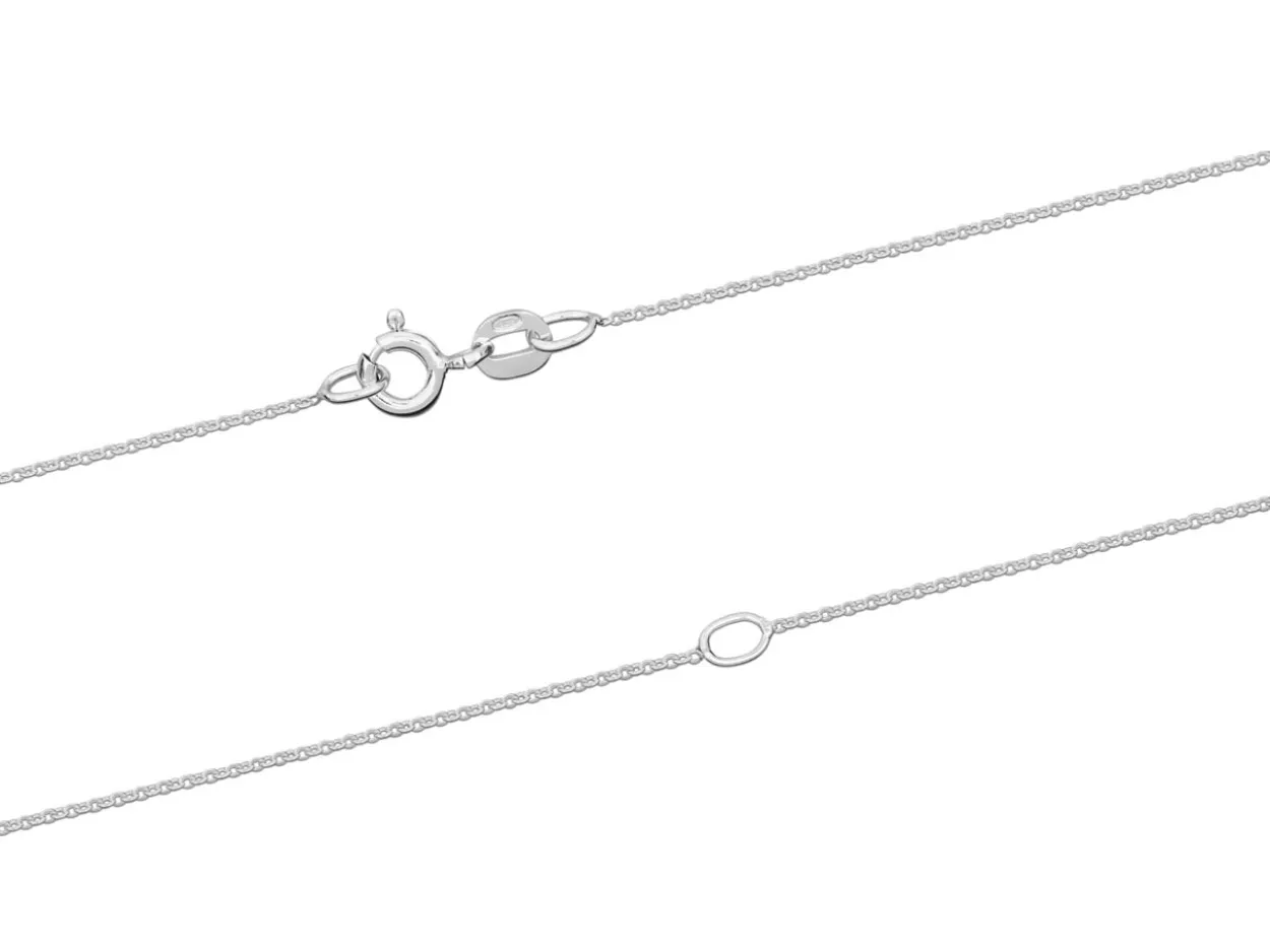 Sterling Silver 0.9mm Flat Filed Oval Trace Chain With Extender 16-18"/40-45cm Unhallmarked