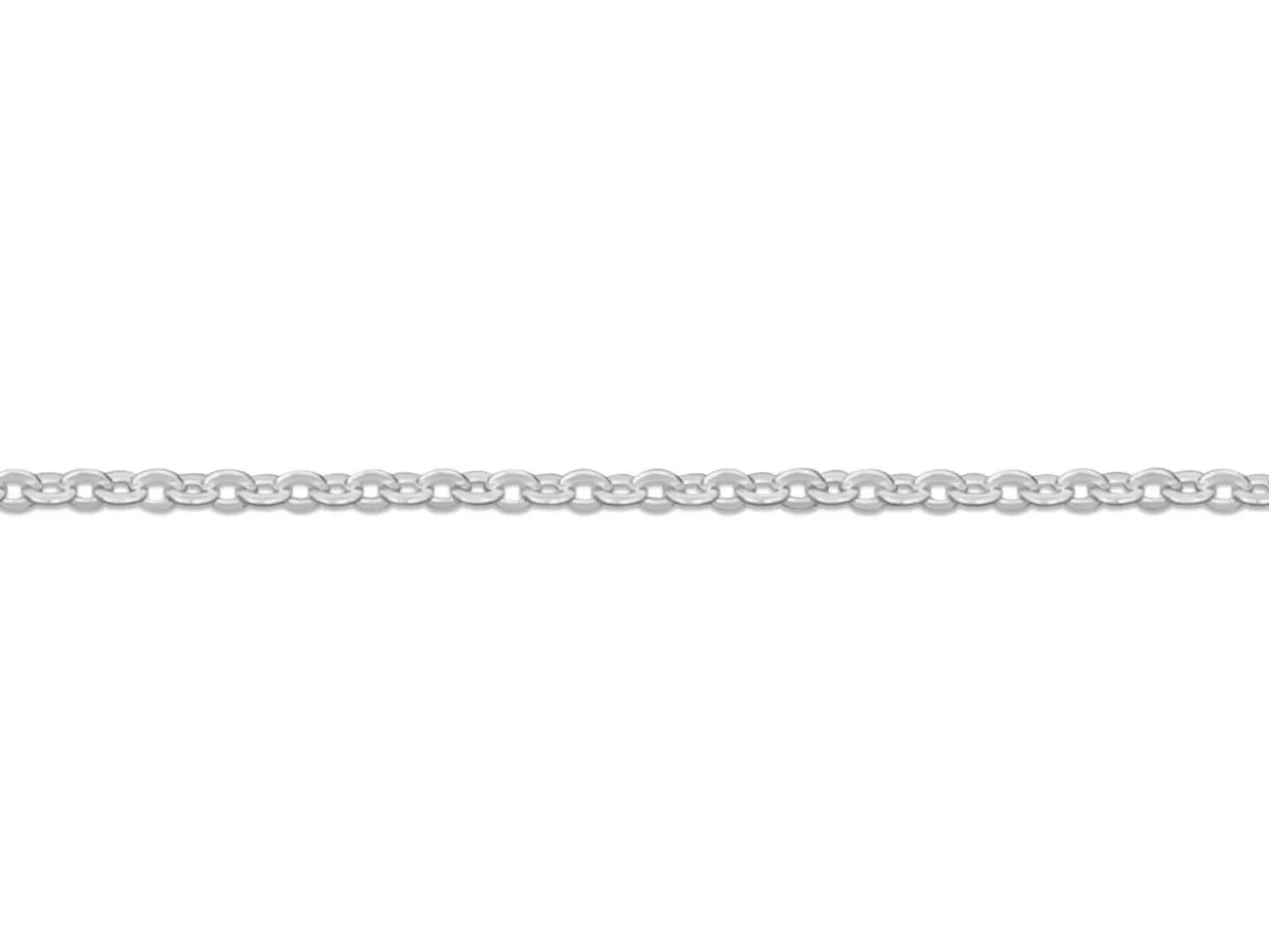 Sterling Silver 0.9mm Flat Filed Oval Trace Chain With Extender 16-18"/40-45cm Unhallmarked