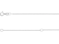Sterling Silver 0.9mm Flat Filed Oval Trace Chain With Extender 18-20"/45-50cm Unhallmarked