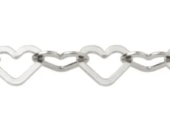 Sterling Silver 6.0mm Flat Filed Heart Link Chain Loose Unhallmarked 100% Recycled Silver