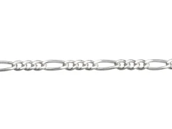 Sterling Silver 3.5mm Flat Filed Figaro Chain Loose Unhallmarked 100% Recycled Silver