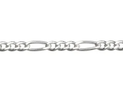 Sterling Silver 3.5mm Flat Filed Figaro Chain Loose Unhallmarked 100% Recycled Silver