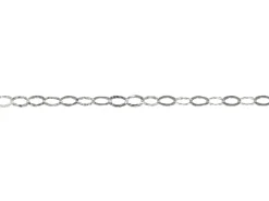 Sterling Silver 6.5mm Flat Hammered Oval Trace Chain Loose Unhallmarked 100% Recycled Silver