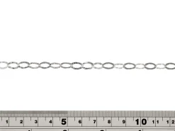 Sterling Silver 6.5mm Flat Hammered Oval Trace Chain Loose Unhallmarked 100% Recycled Silver