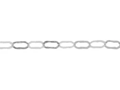 Sterling Silver 6.0mm Flat Hammered Oval Trace Chain Loose Unhallmarked 100% Recycled Silver