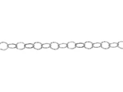 Sterling Silver 11.0mm Flat Hammered Round Trace Chain Loose Unhallmarked 100% Recycled Silver