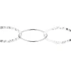 Sterling Silver 12.0mm Hammered And Round Navette Trace Chain Loose Unhallmarked