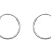 Sterling Silver 12.0mm Hinged Sleeper Hoops, Pack Of 2