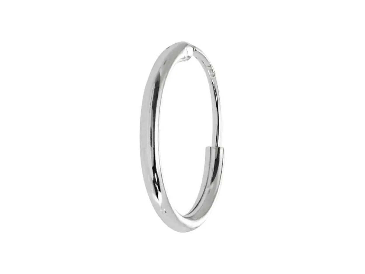 Sterling Silver 12.0mm Hinged Sleeper Hoops, Pack Of 2