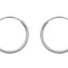Sterling Silver 14.0mm Hinged Sleeper Hoops, Pack Of 2