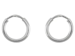 Sterling Silver 8.0mm Hinged Sleeper Hoops, Pack Of 2
