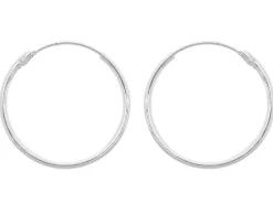 Sterling Silver 20.0mm Hinged Sleeper Hoops, Pack Of 2