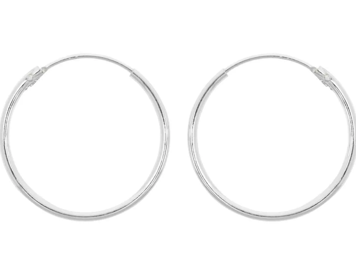 Sterling Silver 20.0mm Hinged Sleeper Hoops, Pack Of 2