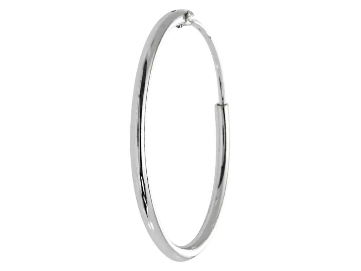 Sterling Silver 20.0mm Hinged Sleeper Hoops, Pack Of 2