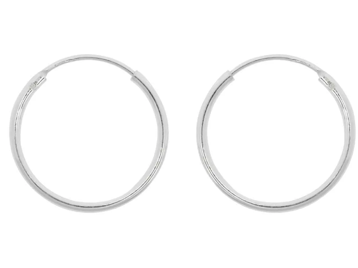 Sterling Silver 18.0mm Hinged Sleeper Hoops, Pack Of 2