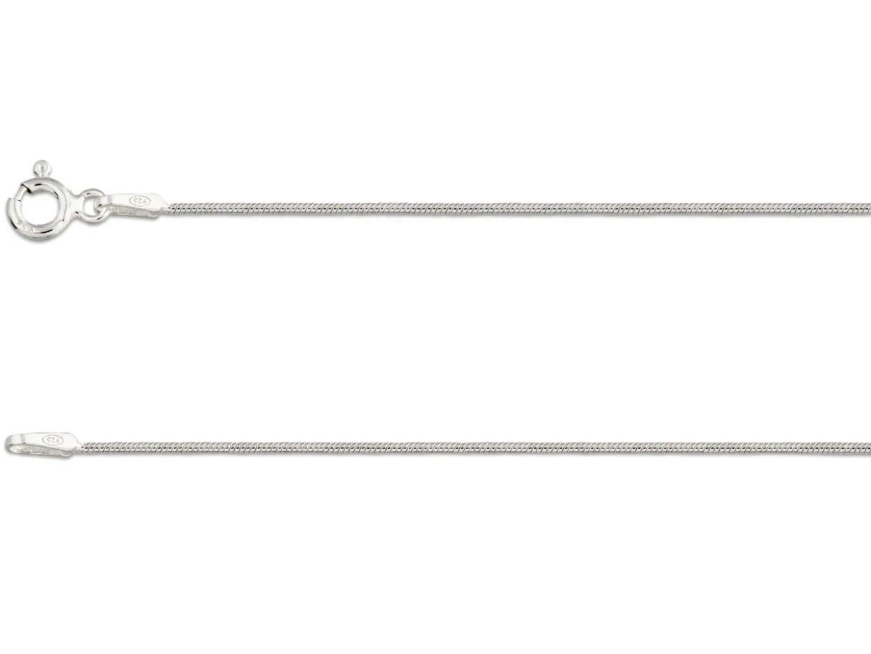 Sterling Silver 0.9mm Mini Round Snake Chain 16"/40cm Unhallmarked 100% Recycled Silver