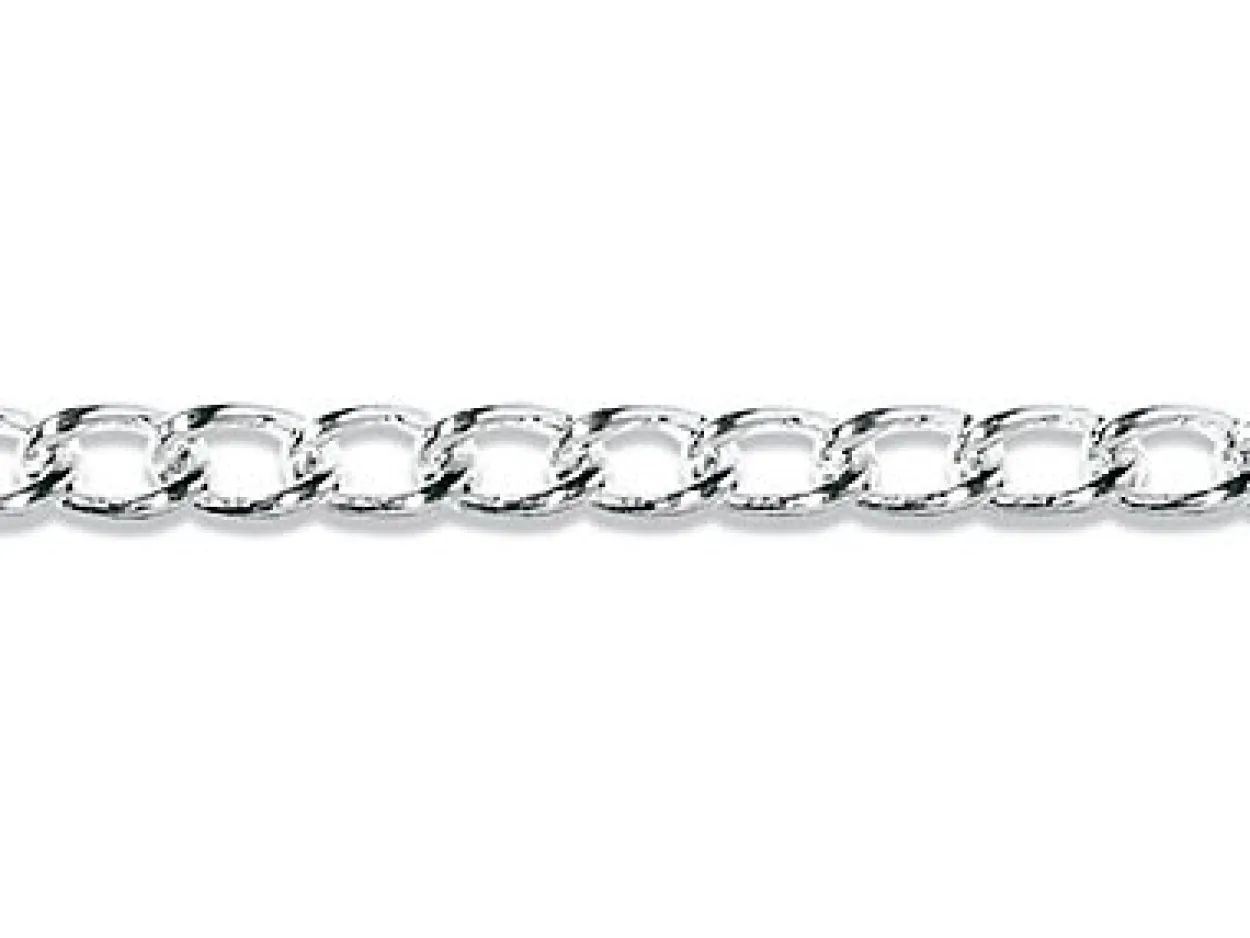 Sterling Silver 2.3mm Open Round Curb Chain Loose Unhallmarked
