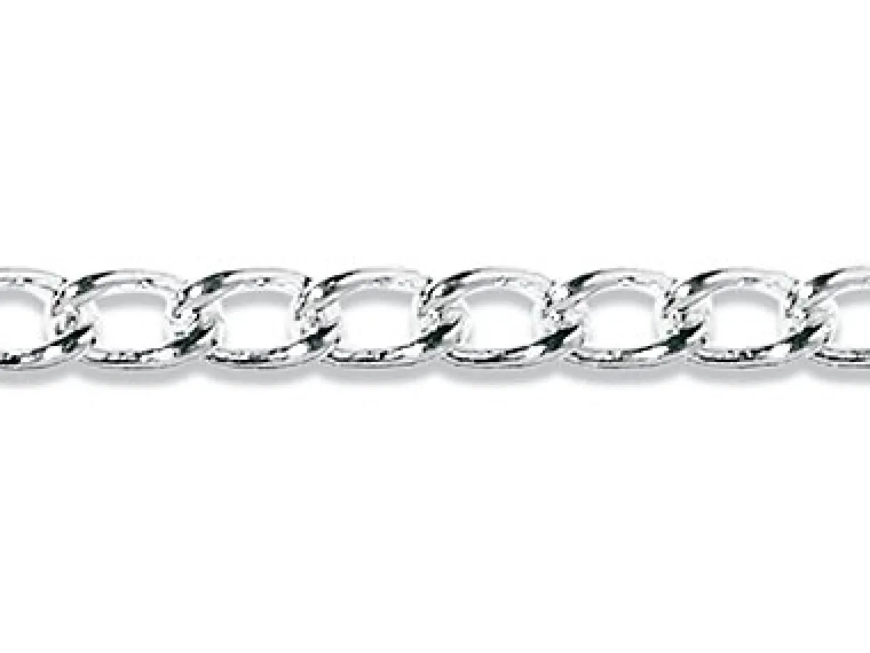 Sterling Silver 3.2mm Open Round Curb Chain Loose Unhallmarked