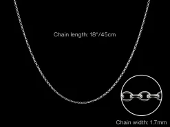 Sterling Silver 1.7mm Oval Belcher Chain 18