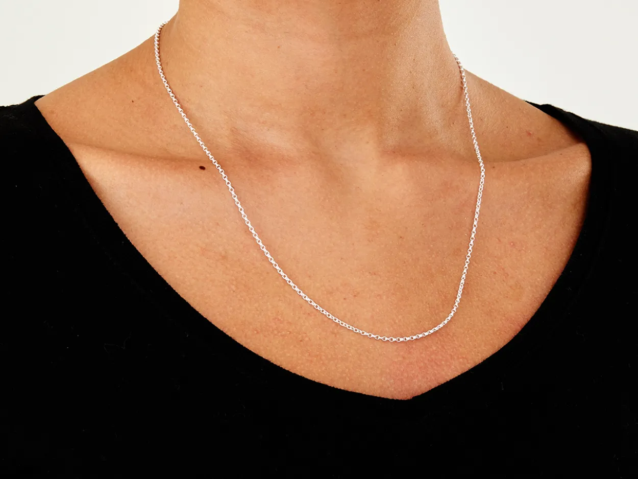 Sterling Silver 1.7mm Oval Belcher Chain 20"/50cm Unhallmarked 100% Recycled Silver