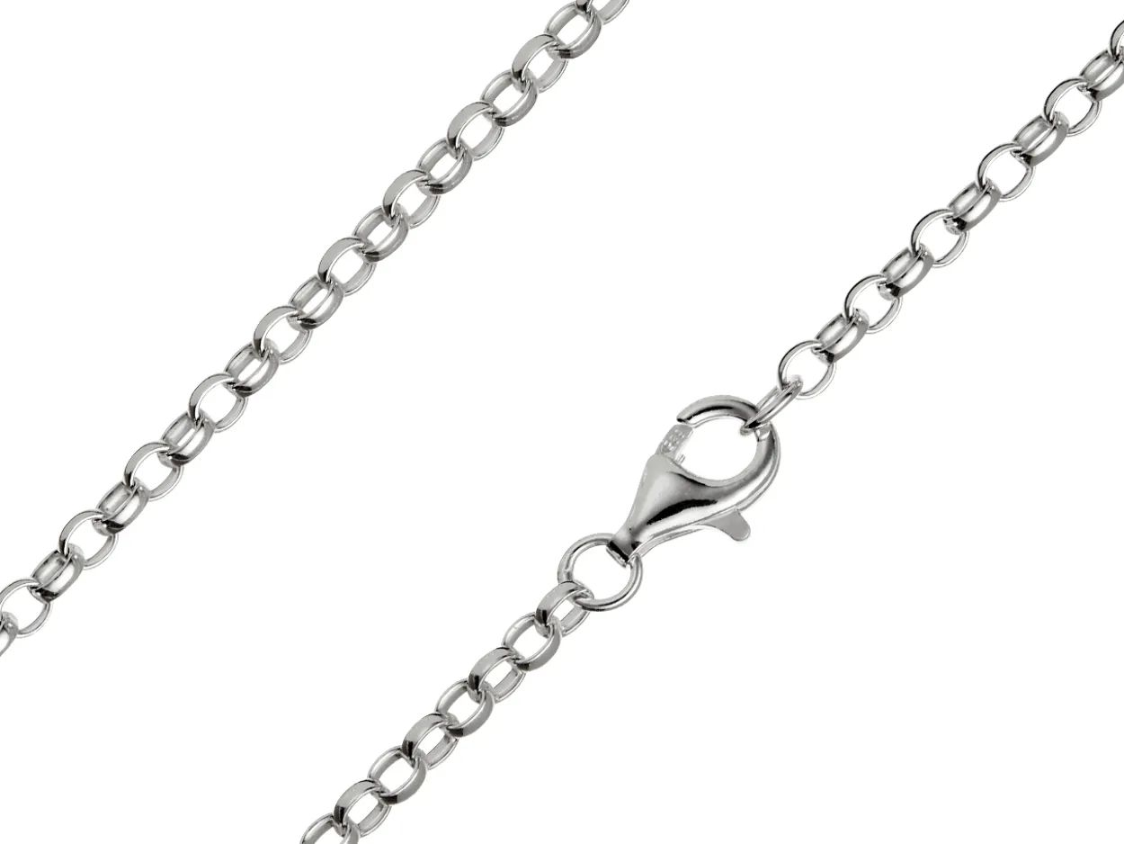 Sterling Silver 2.5mm Oval Belcher Chain 18"/45cm Unhallmarked 100% Recycled Silver