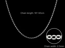 Sterling Silver 2.5mm Oval Belcher Chain 18