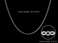 Sterling Silver 2.5mm Oval Belcher Chain 20