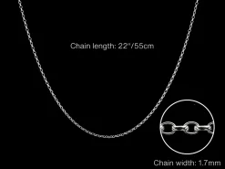 Sterling Silver 1.7mm Oval Belcher Chain 22