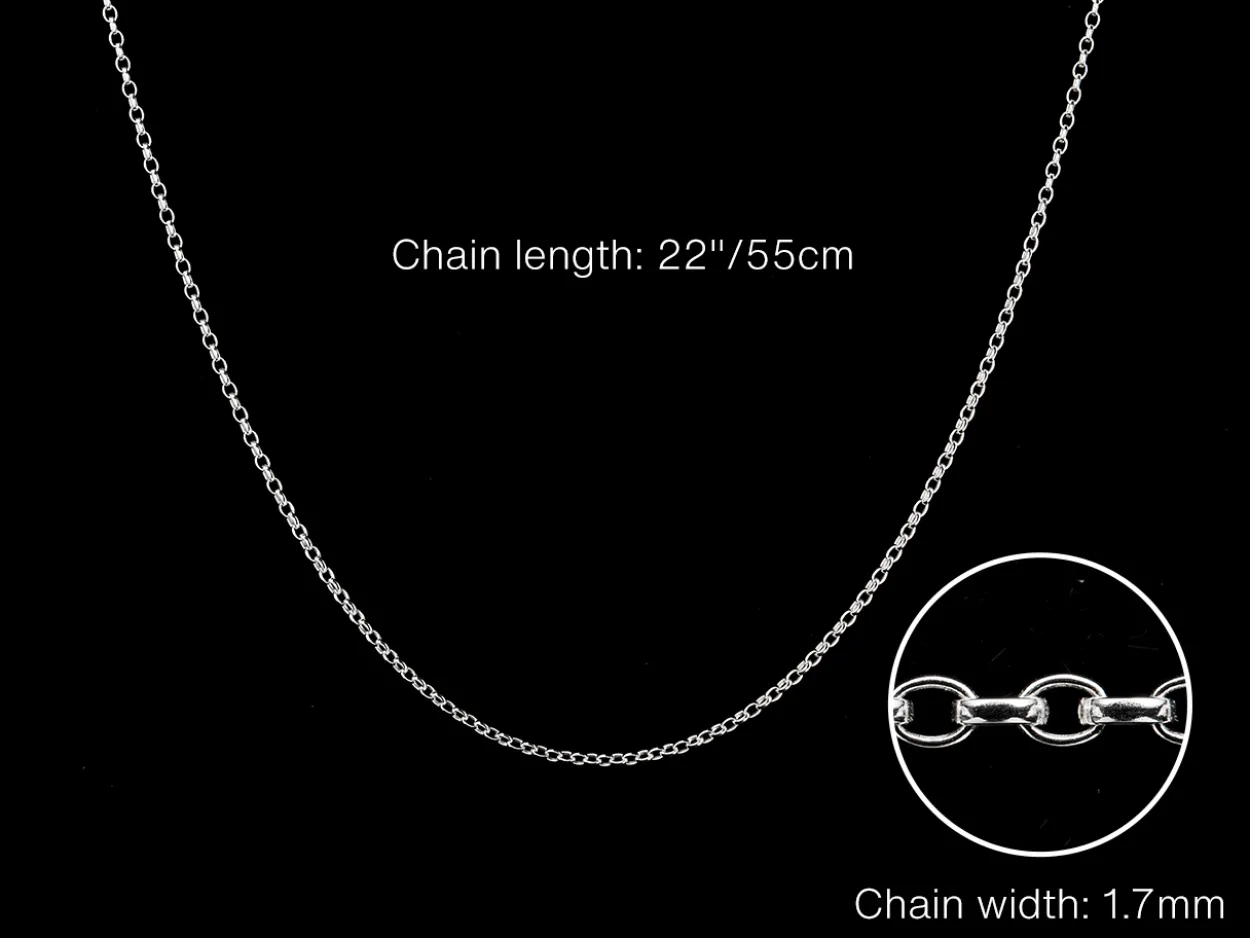 Sterling Silver 1.7mm Oval Belcher Chain 22"/55cm Unhallmarked 100% Recycled Silver