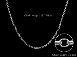 Sterling Silver 3.0mm Oval Belcher Chain 18
