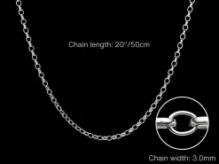 Sterling Silver 3.0mm Oval Belcher Chain 20