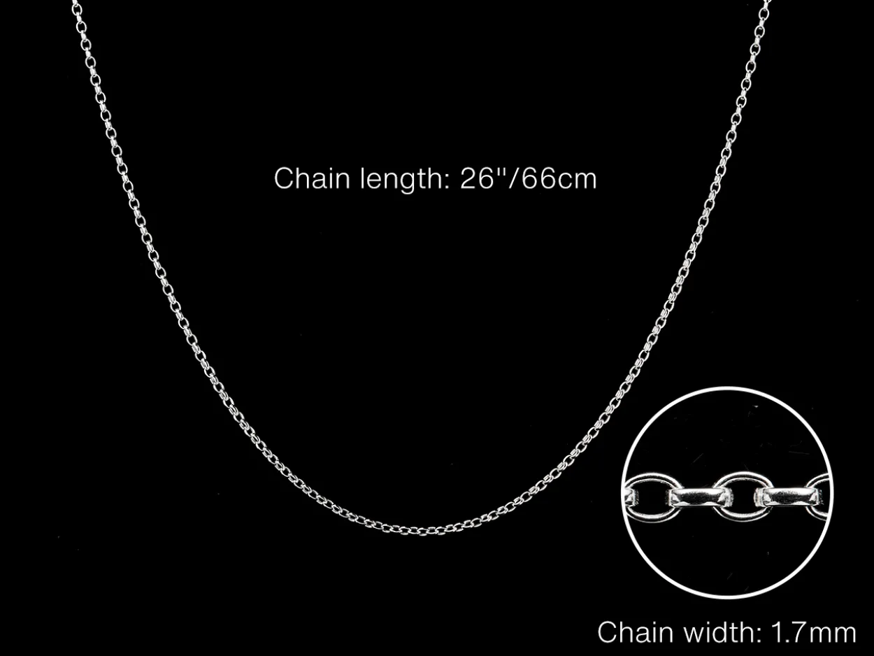 Sterling Silver 1.7mm Oval Belcher Chain 26"/66cm Unhallmarked 100% Recycled Silver