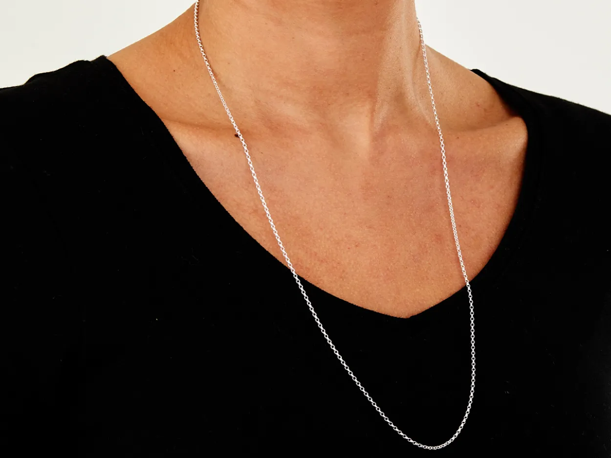 Sterling Silver 1.7mm Oval Belcher Chain 26"/66cm Unhallmarked 100% Recycled Silver