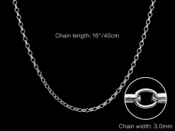 Sterling Silver 3.0mm Oval Belcher Chain 16