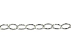 Sterling Silver 6.0mm Oval Navette Trace Chain Loose Unhallmarked 100% Recycled Silver