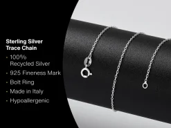 Sterling Silver 1.3mm Oval Trace Chain 20"/50cm Unhallmarked 100% Recycled Silver