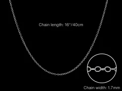 Sterling Silver 1.7mm Oval Trace Chain 16