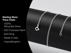 Sterling Silver 1.7mm Oval Trace Chain 20"/50cm Unhallmarked 100% Recycled Silver