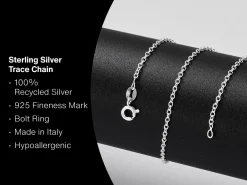 Sterling Silver 1.9mm Oval Trace Chain 18"/45cm Unhallmarked 100% Recycled Silver
