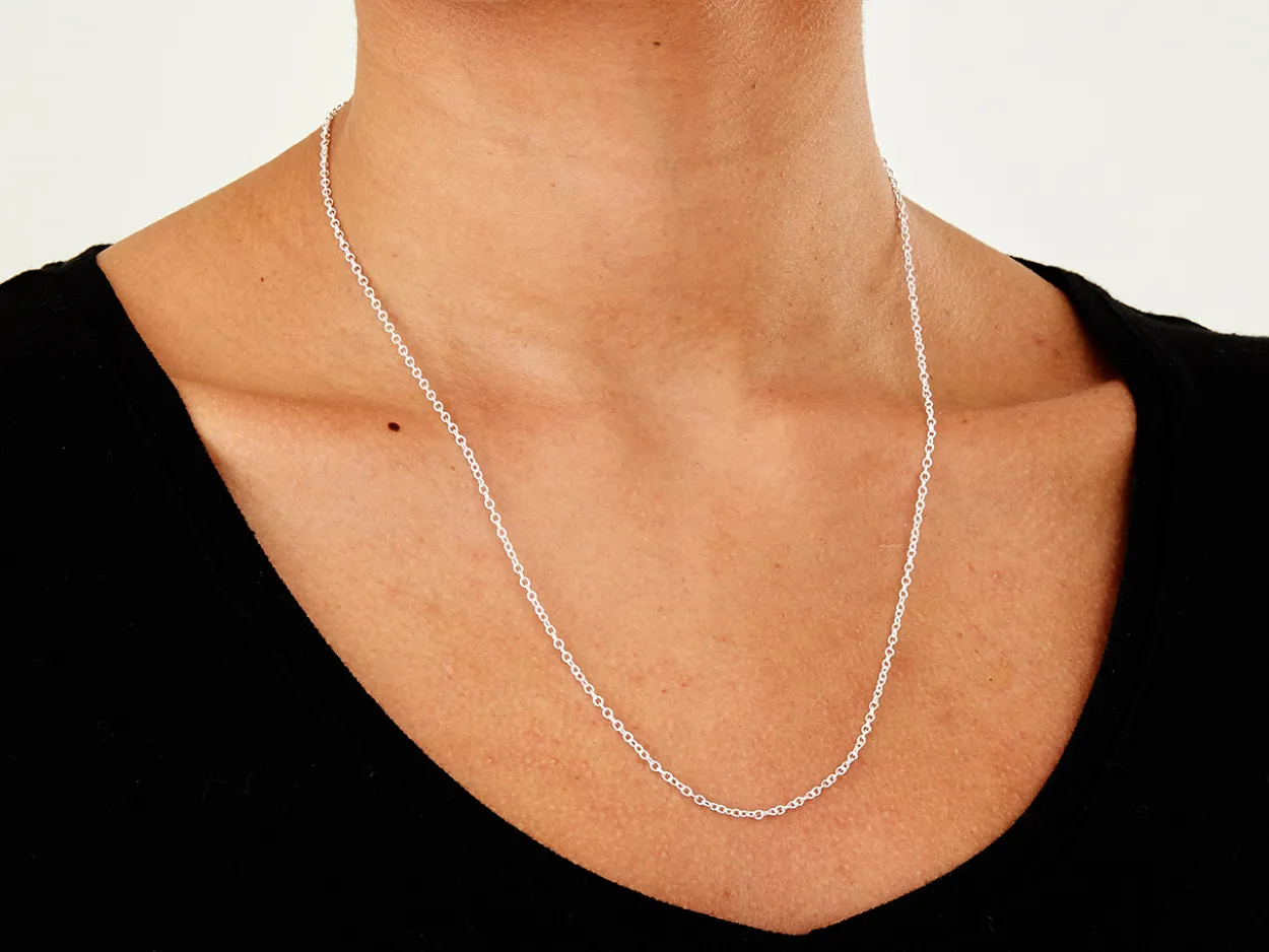 Sterling Silver 1.9mm Oval Trace Chain 20"/50cm Unhallmarked 100% Recycled Silver