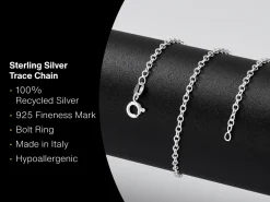 Sterling Silver 2.3mm Oval Trace Chain 18"/45cm Unhallmarked 100% Recycled Silver