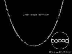 Sterling Silver 2.3mm Oval Trace Chain 18