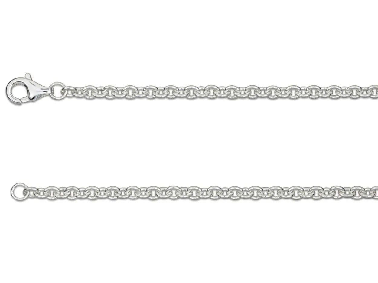Sterling Silver 3.0mm Oval Trace Chain 18"/45cm Unhallmarked 100% Recycled Silver