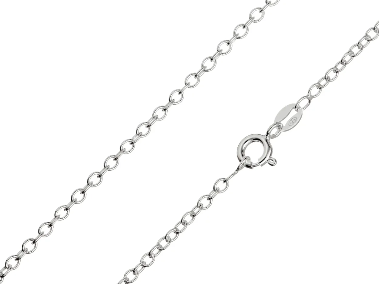 Sterling Silver 2.3mm Oval Trace Chain 16"/40cm Unhallmarked 100% Recycled Silver