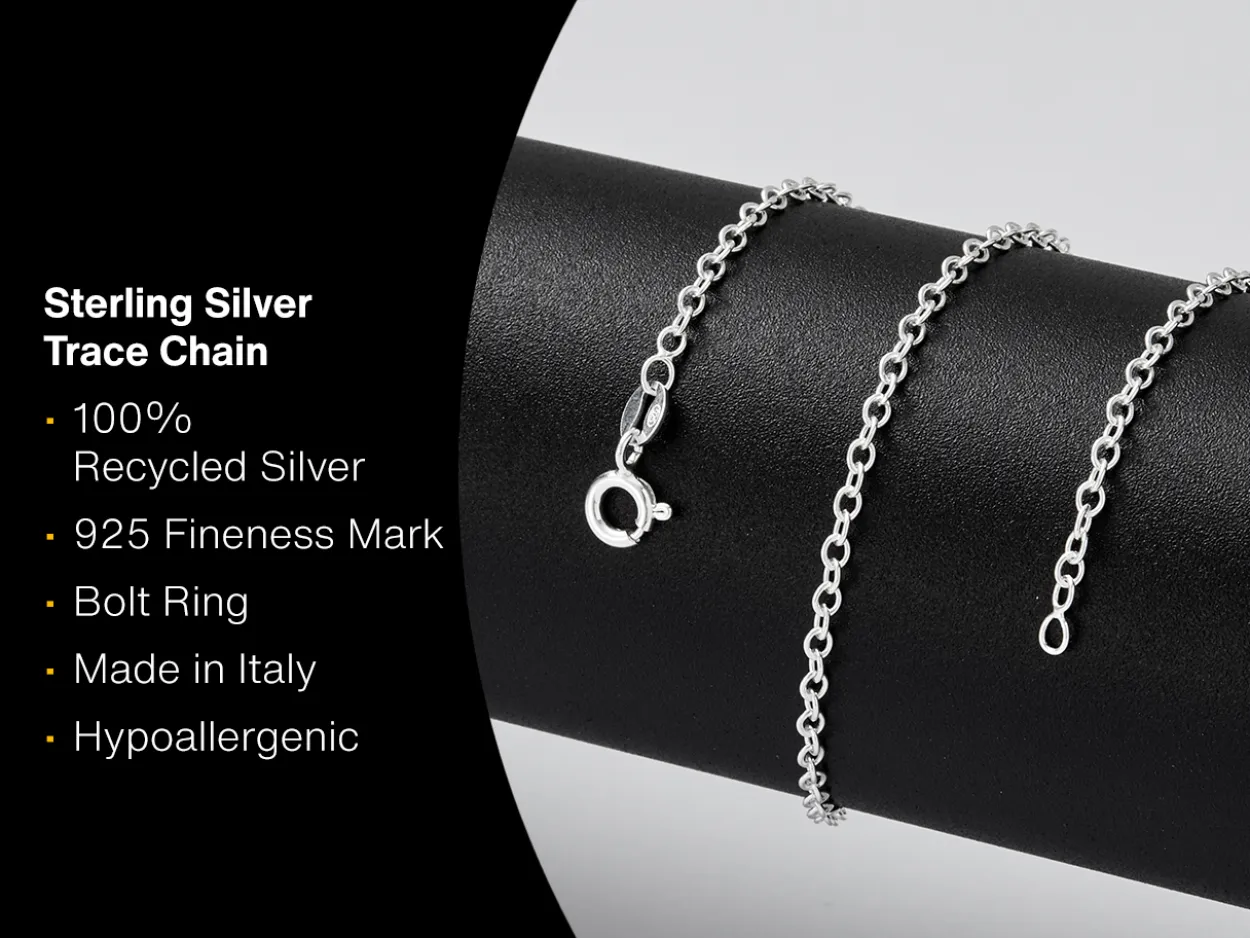 Sterling Silver 2.3mm Oval Trace Chain 16"/40cm Unhallmarked 100% Recycled Silver