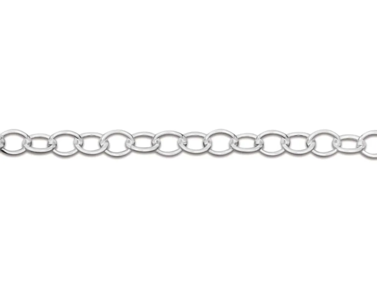 Sterling Silver 1.7mm Oval Trace Chain 26"/66cm Unhallmarked 100% Recycled Silver