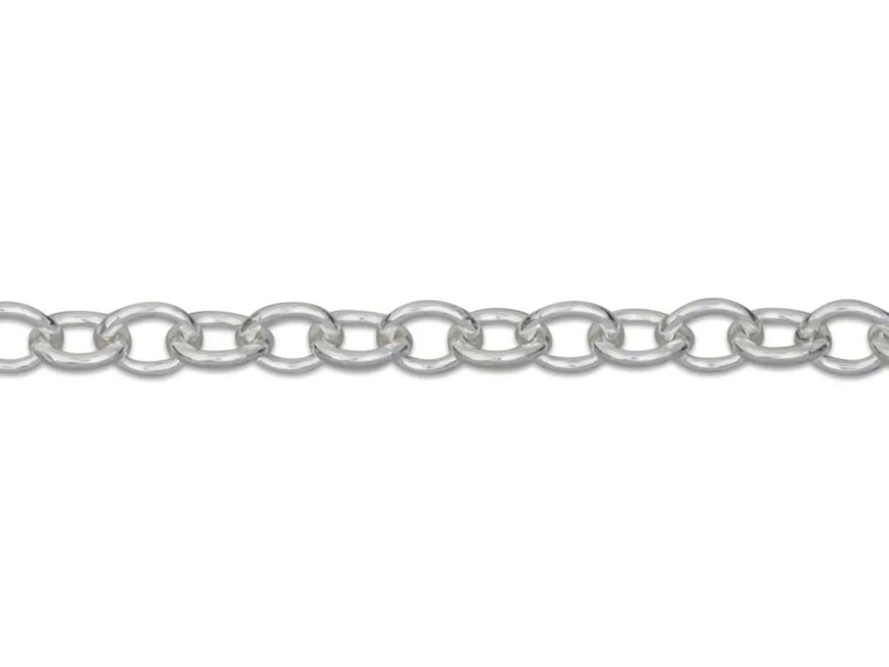 Sterling Silver 1.9mm Oval Trace Chain 18"/45cm Unhallmarked