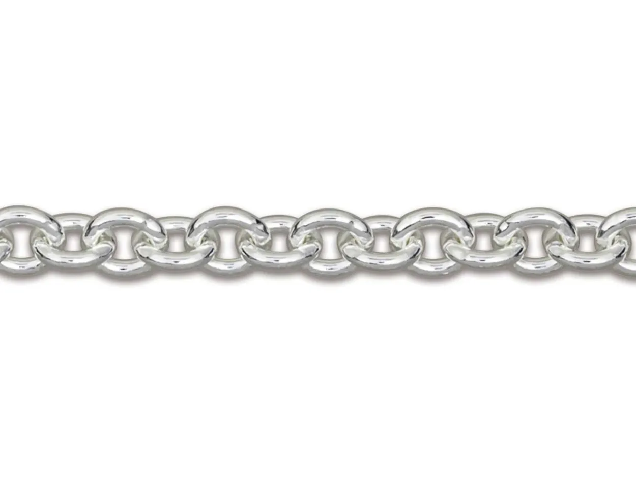 Sterling Silver 3.0mm Oval Trace Chain 20"/50cm Hallmarked, 100% Recycled Silver