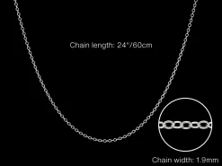 Sterling Silver 1.9mm Oval Trace Chain 24