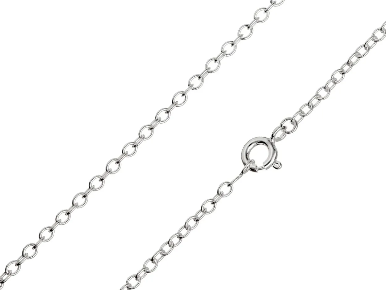 Sterling Silver 2.3mm Oval Trace Chain 24"/60cm Unhallmarked 100% Recycled Silver